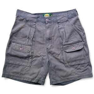 Vintage Cabela's Outdoors Blue Canvas Cargo Hiking Shorts Gorpcore 32 Gray Blue